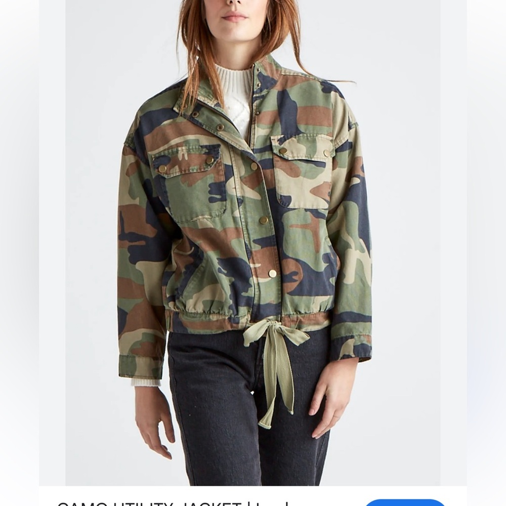 Lucky Brand Camo Camouflage Utility Jacket Coat Womens Sz Small